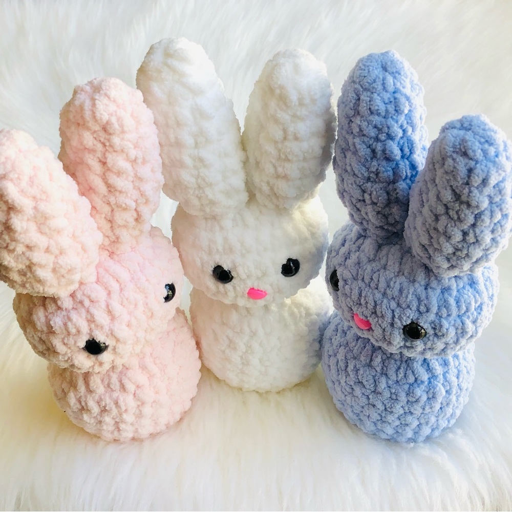 White Crochet Easter Bunny Plush 1 pc - Picture 10 of 10